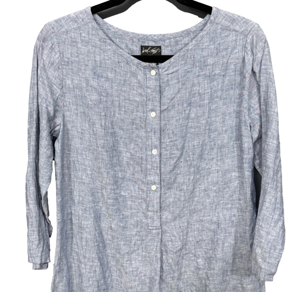 Lord and Taylor linen size P/M blue shirt